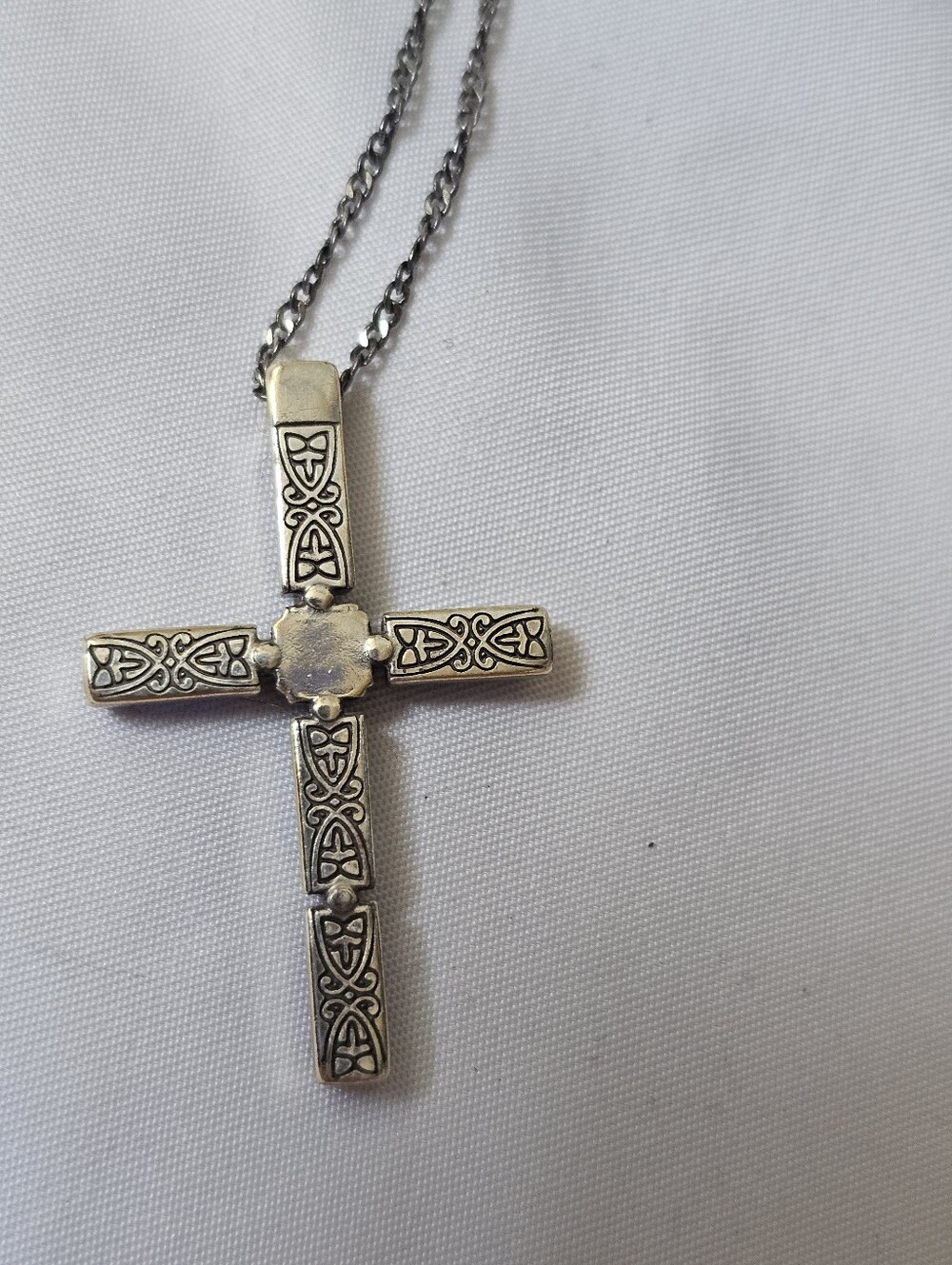 Brighton Spectrum Blue Crystal Cross Necklace Silver Plated Ombre Baguette Retir - Picture 5 of 9
